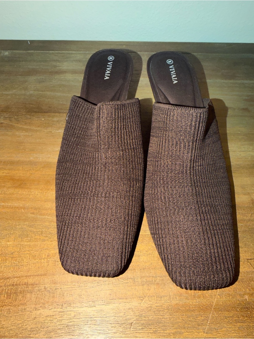 Vivaia Women’s Brown Knit Mule Clogs – Slip-On Comfort